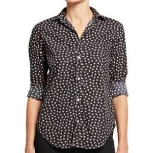Frank & Eileen Frank 100% Cotton Black White Tank Novelty Star Button Shirt S